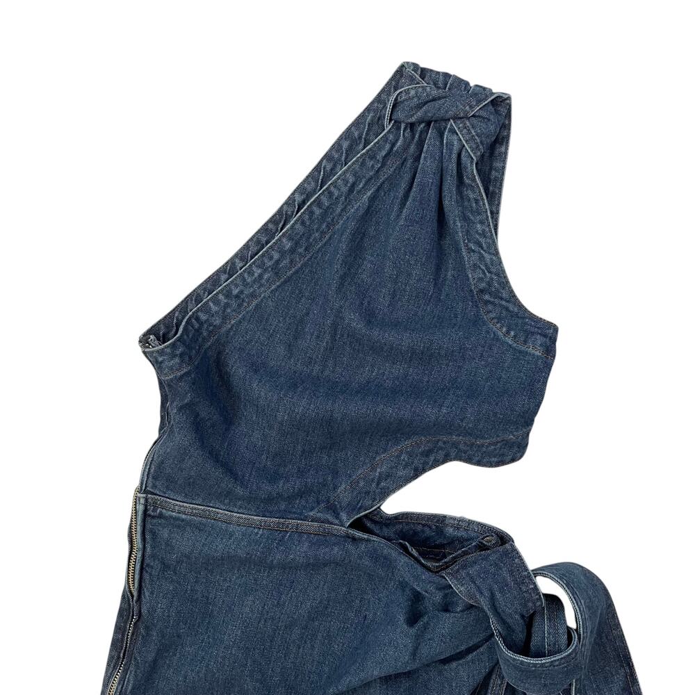 NWT Jonathan Simkhai Doran Denim Midi Dress - One Shoulder - Blue Covina - Sz S - Picture 5 of 8